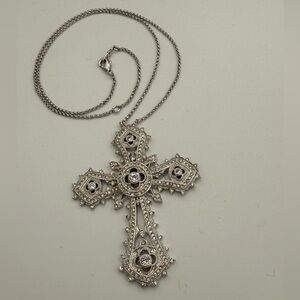 C545 Nadri Cross Pendant Necklace 16-18”